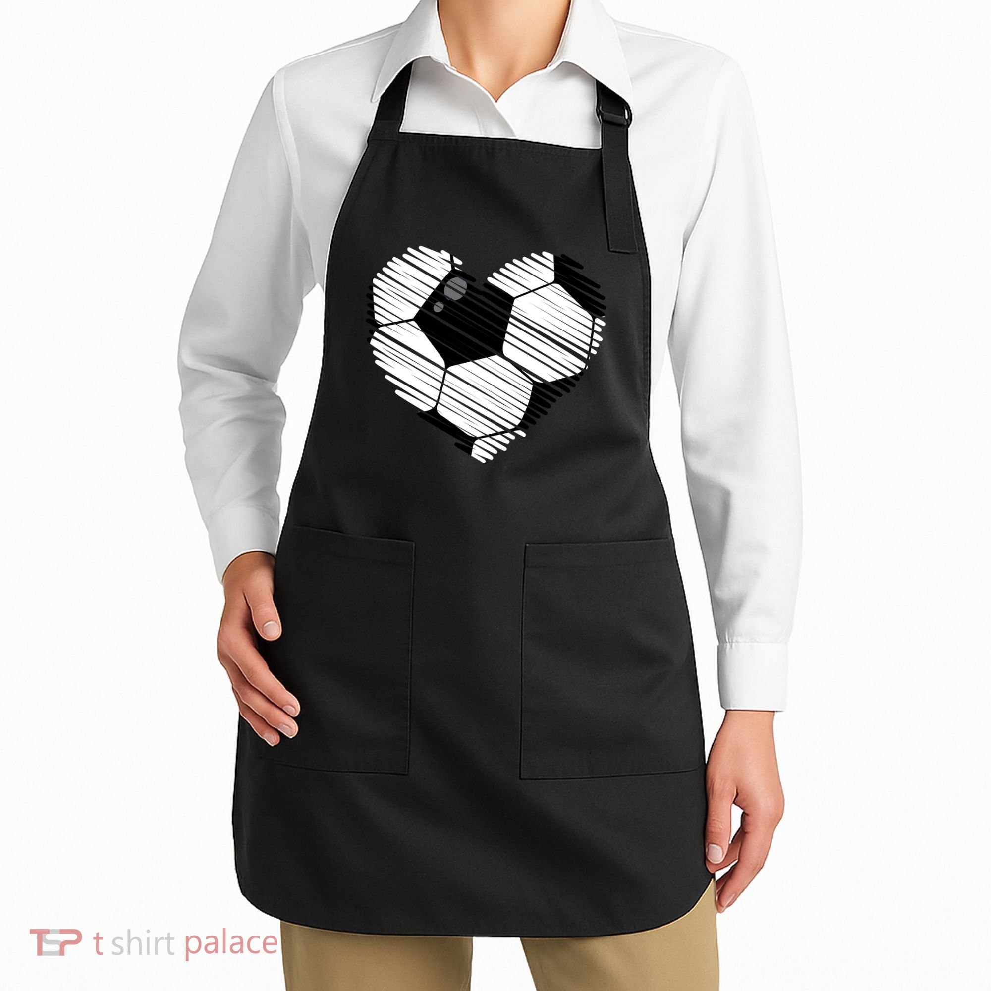 Distressed Soccer Heart Apron