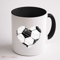 Distressed Soccer Heart Coffee Mug thumb 1