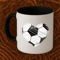 Distressed Soccer Heart Coffee Mug thumb 2