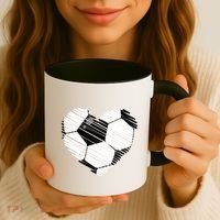 Distressed Soccer Heart Coffee Mug thumb 3