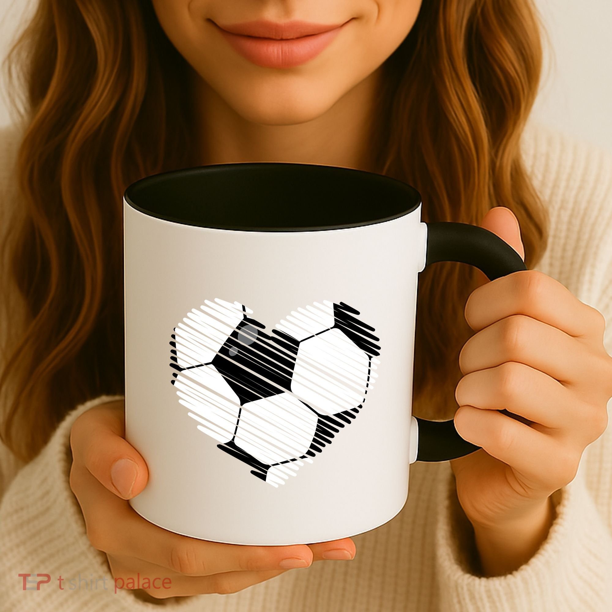 Distressed Soccer Heart Coffee Mug