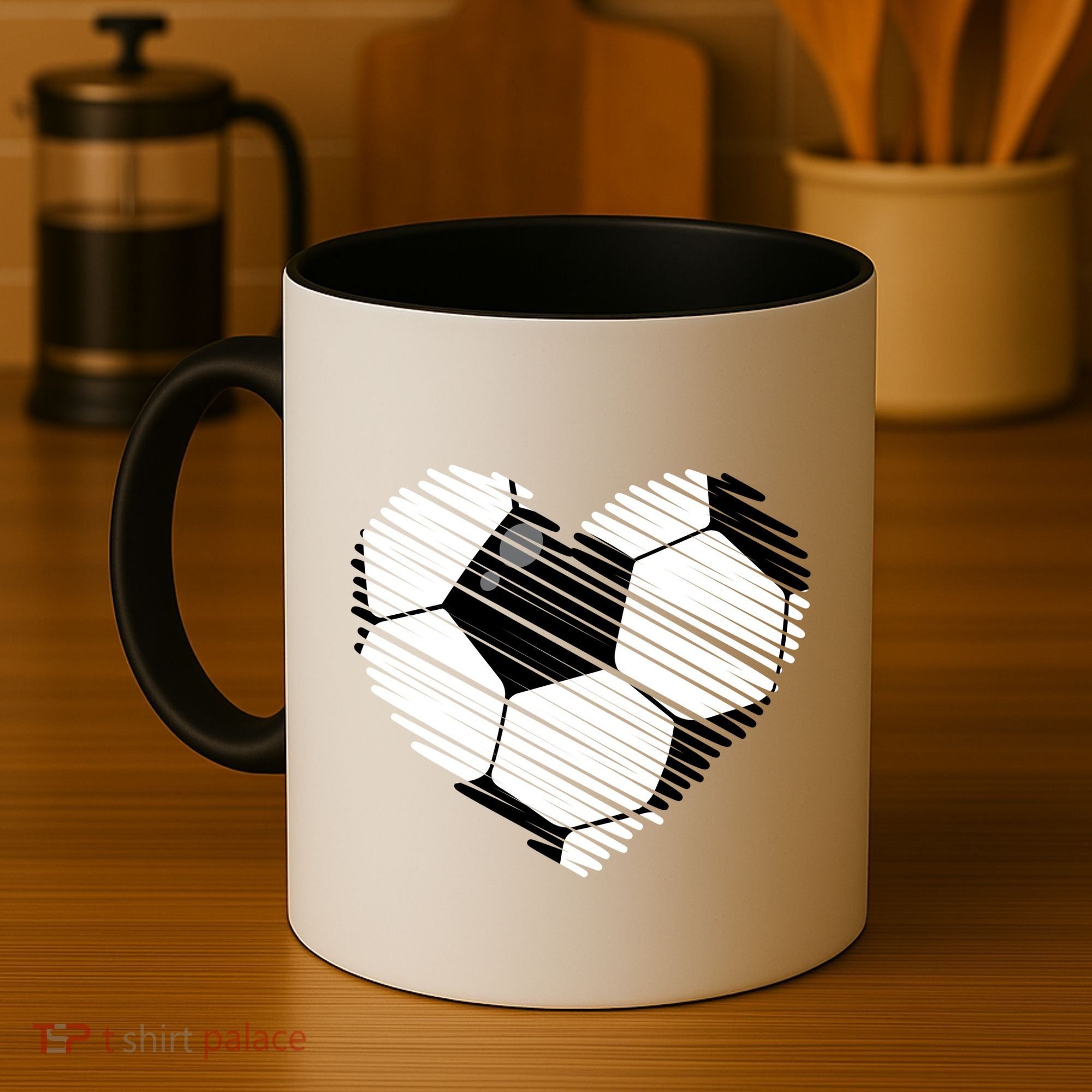 Distressed Soccer Heart Coffee Mug