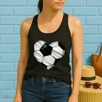 Distressed Soccer Heart Women's Tank Top thumb 2