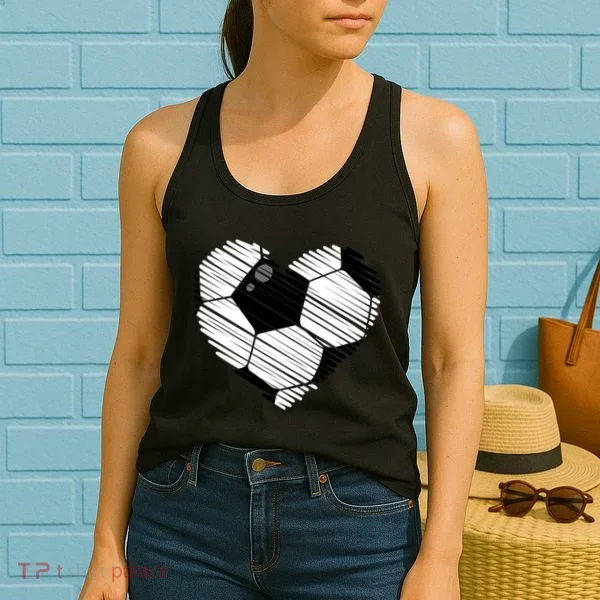 Distressed Soccer Heart Women's Tank Top