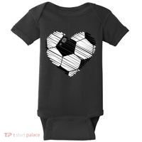 Distressed Soccer Heart Baby Bodysuit thumb 0
