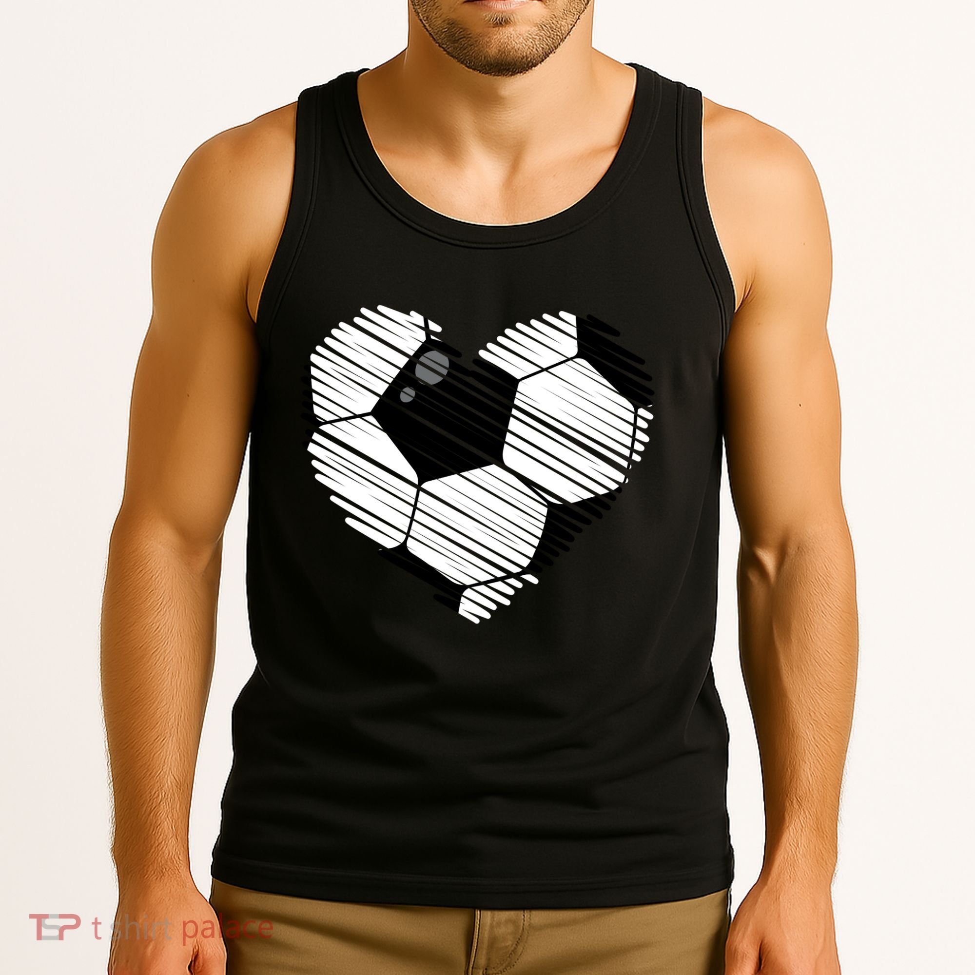 Distressed Soccer Heart Tank Top