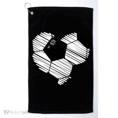 Distressed Soccer Heart Golf Towel