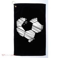 Distressed Soccer Heart Golf Towel thumb 0
