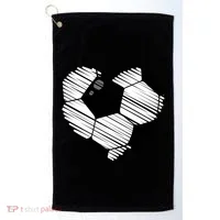 Distressed Soccer Heart Golf Towel thumb 0