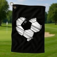 Distressed Soccer Heart Golf Towel thumb 1