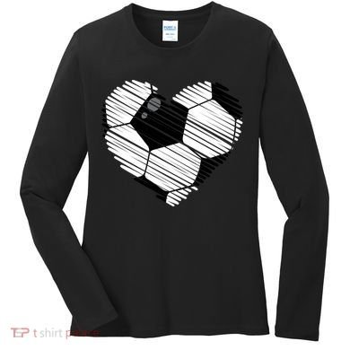 Distressed Soccer Heart Women's Long Sleeve Shirt