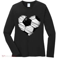 Distressed Soccer Heart Women's Long Sleeve Shirt thumb 0