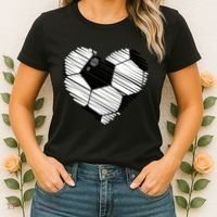 Distressed Soccer Heart Women's T-Shirt thumb 2