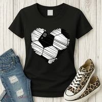 Distressed Soccer Heart Women's T-Shirt thumb 3