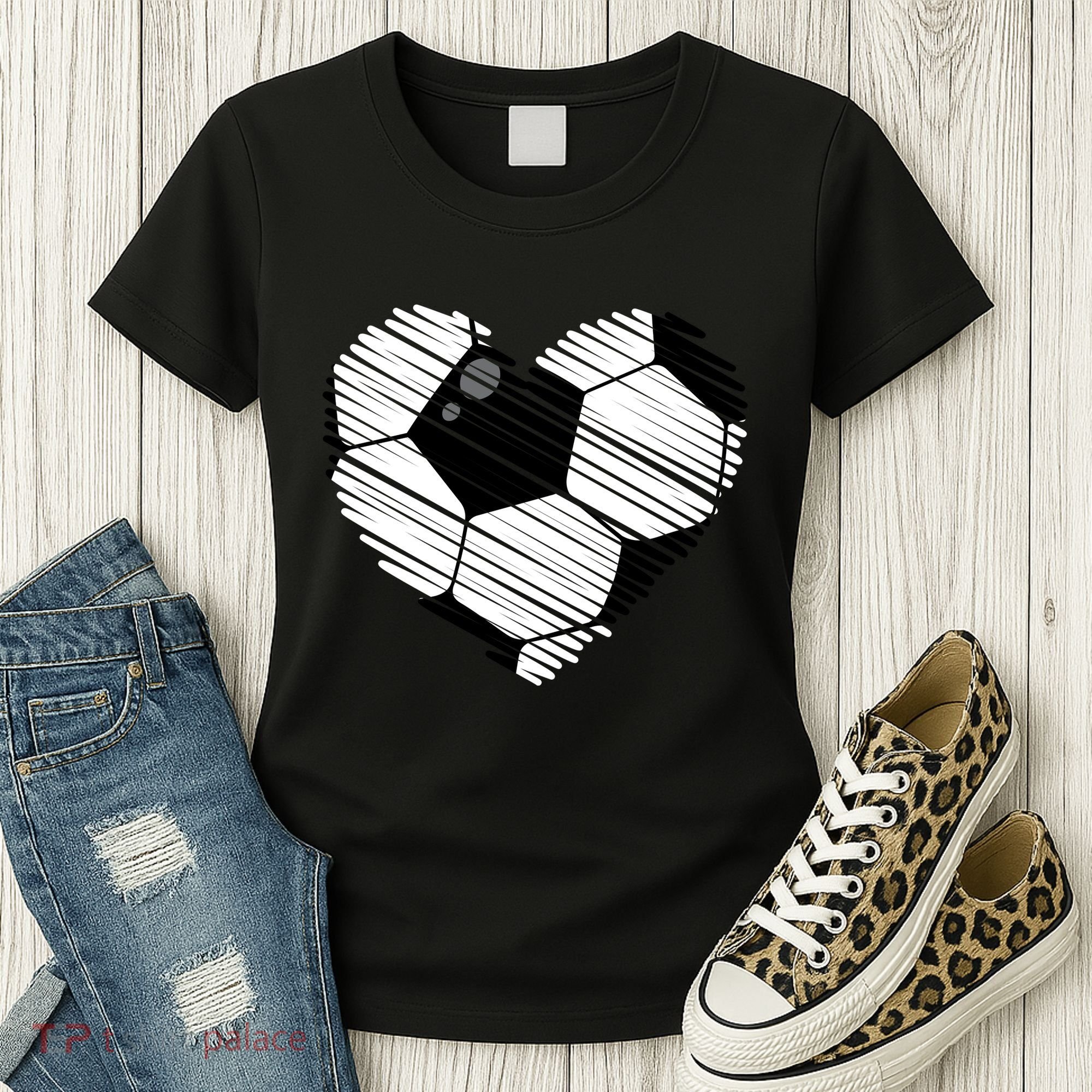 Distressed Soccer Heart Women's T-Shirt