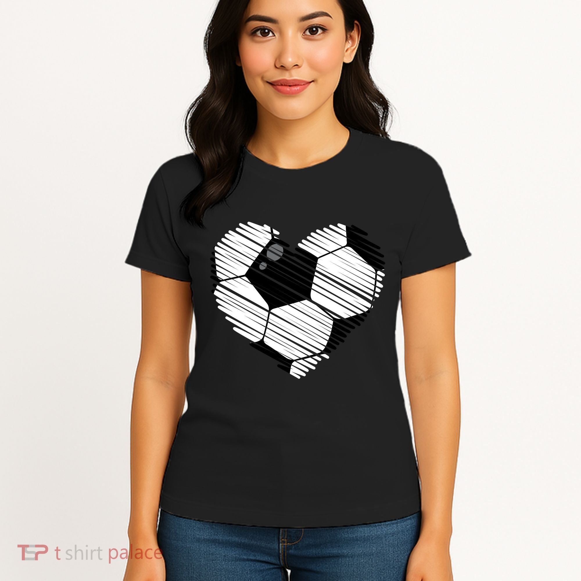 Distressed Soccer Heart Women's T-Shirt