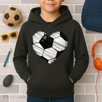 Distressed Soccer Heart Kids Hoodie thumb 2