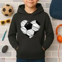Distressed Soccer Heart Kids Hoodie thumb 2