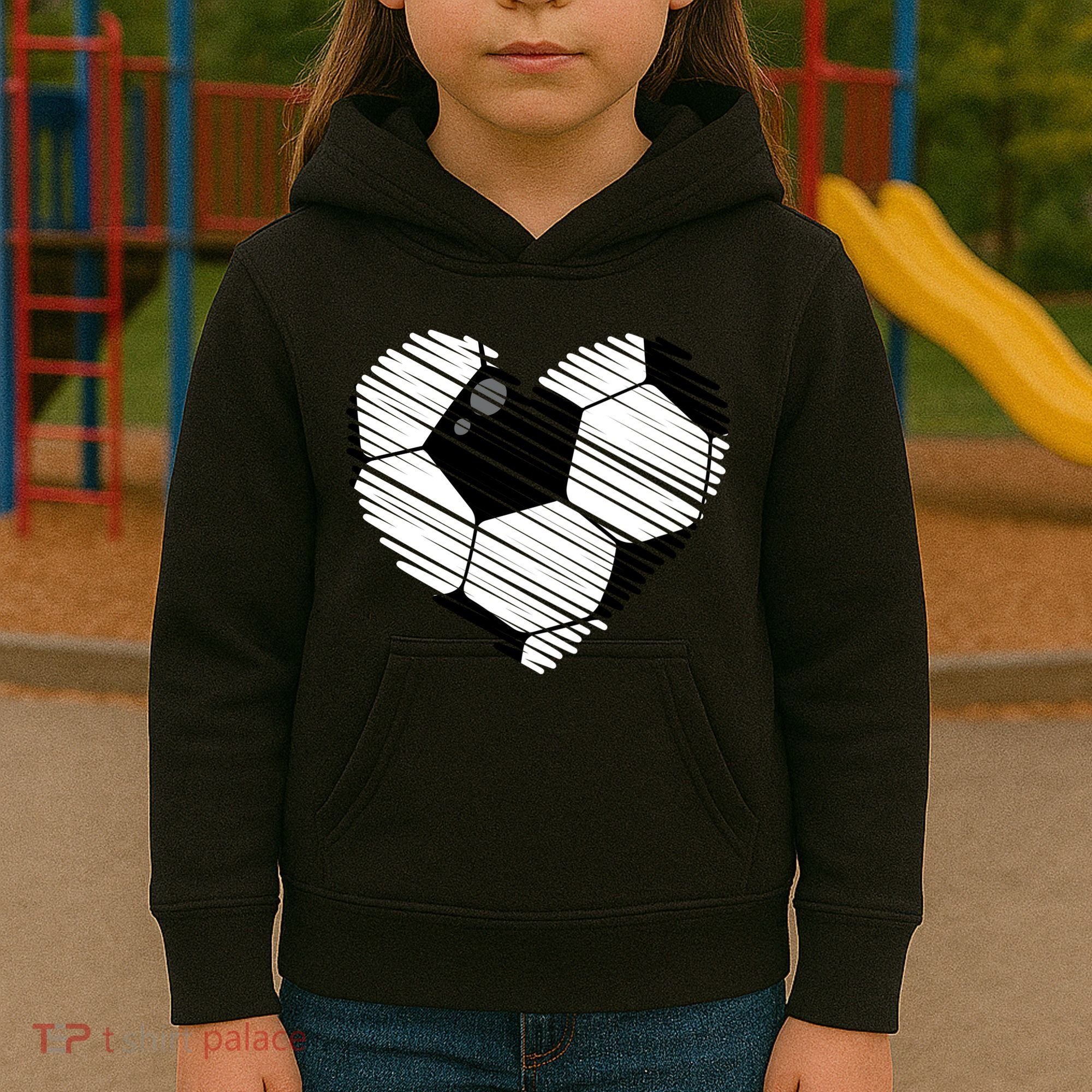 Distressed Soccer Heart Kids Hoodie