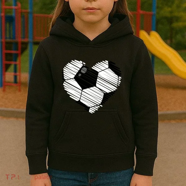 Distressed Soccer Heart Kids Hoodie