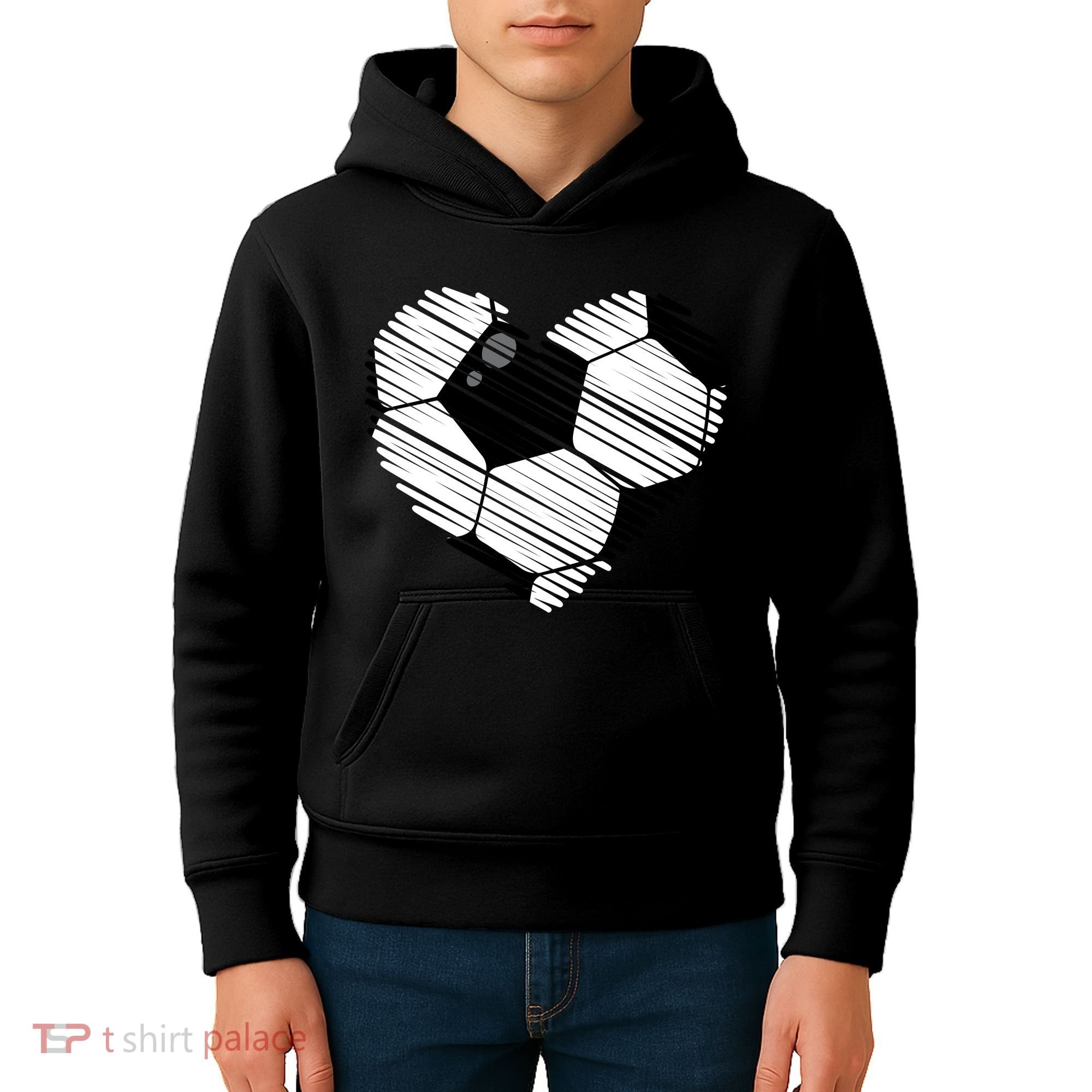Distressed Soccer Heart Kids Hoodie