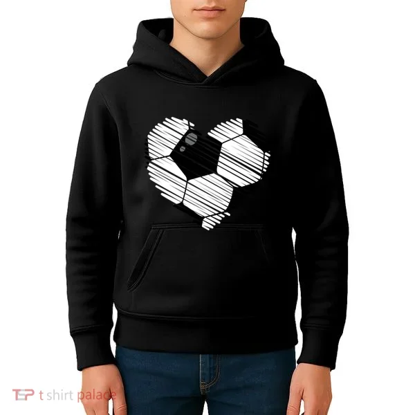 Distressed Soccer Heart Kids Hoodie