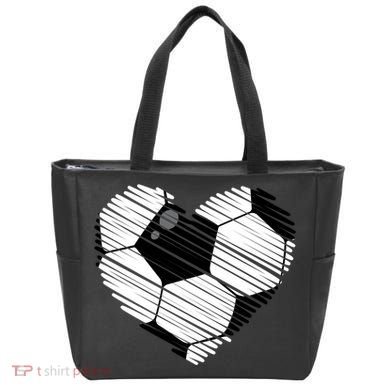 Distressed Soccer Heart Tote Bag
