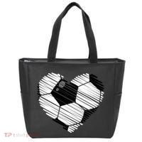 Distressed Soccer Heart Tote Bag thumb 0