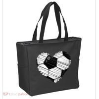 Distressed Soccer Heart Tote Bag thumb 2