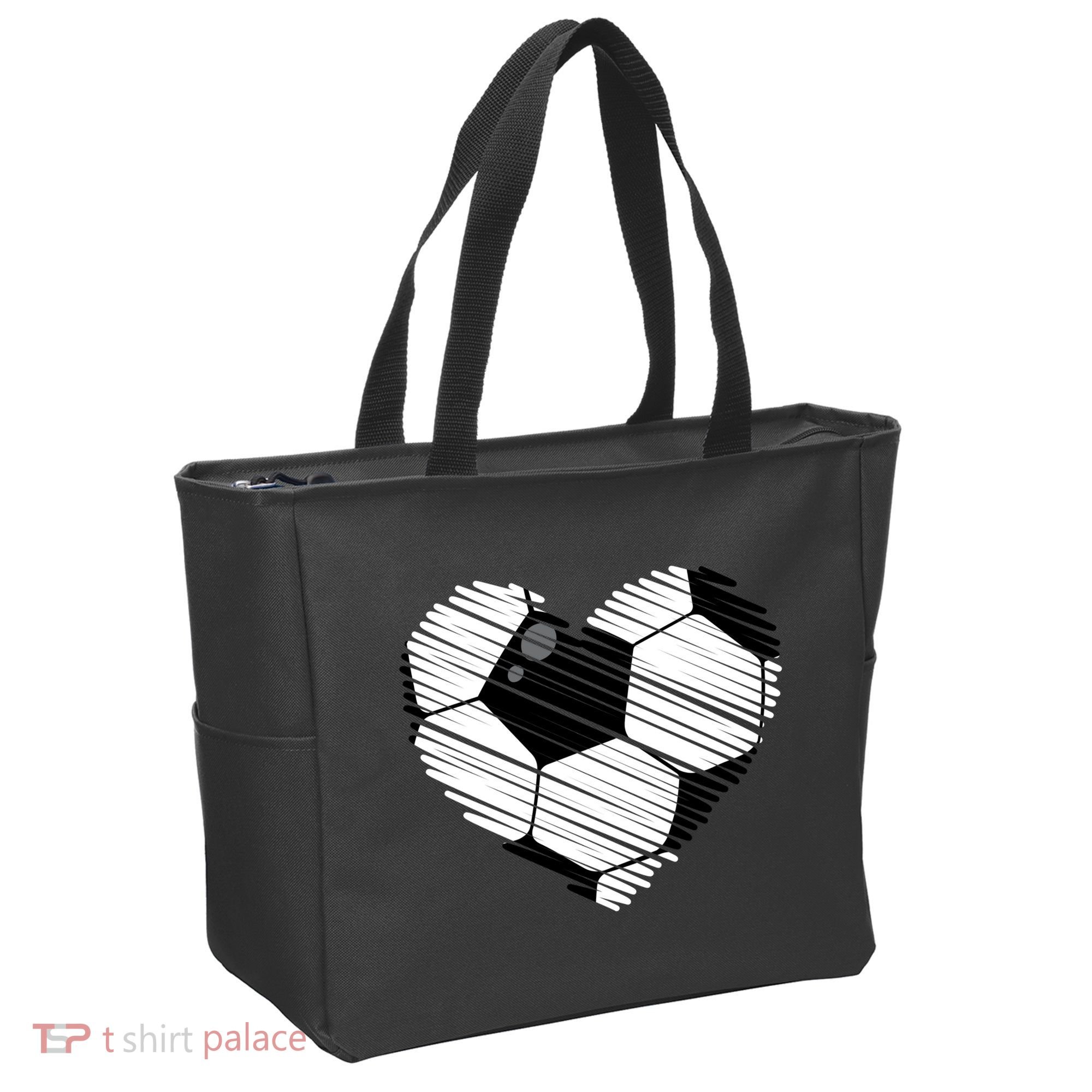 Distressed Soccer Heart Tote Bag