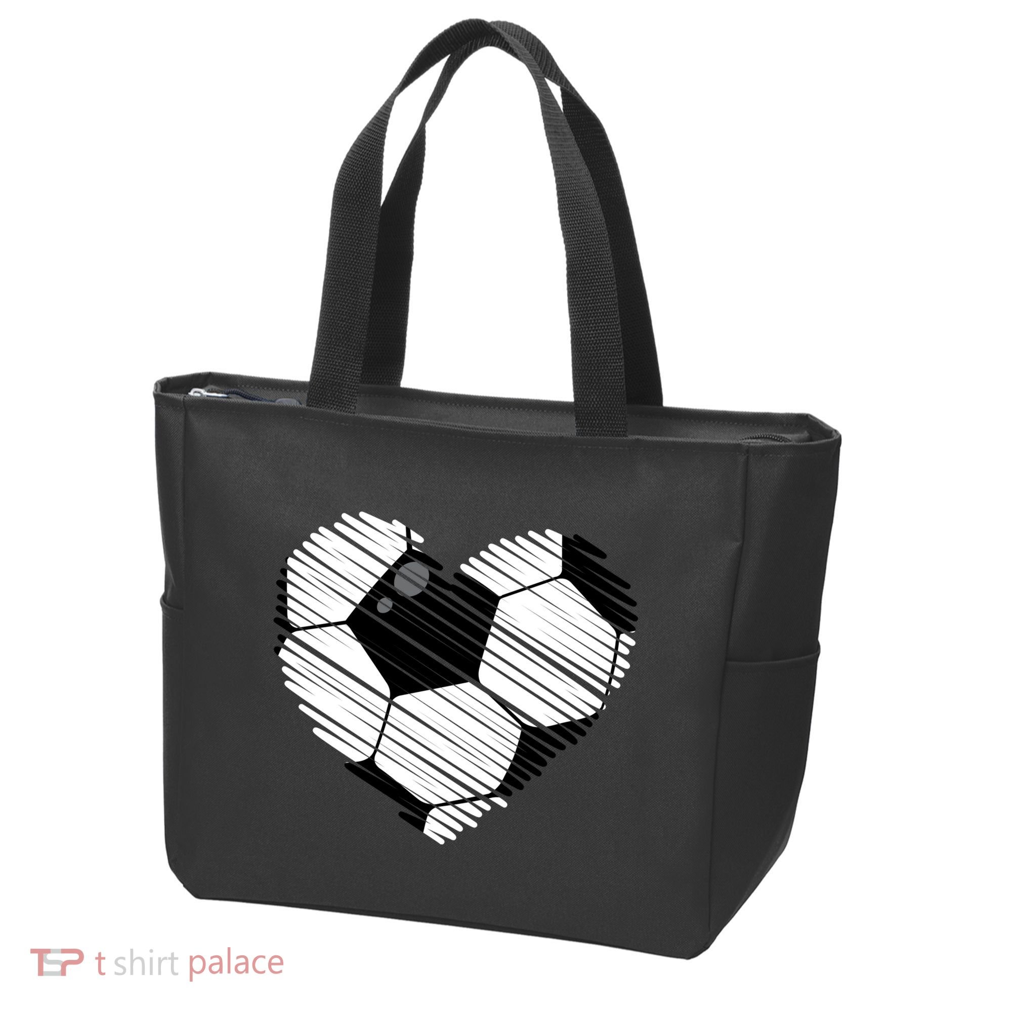 Distressed Soccer Heart Tote Bag