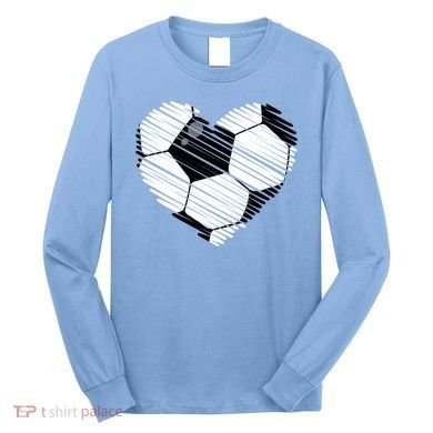 Distressed Soccer Heart Long Sleeve Shirt