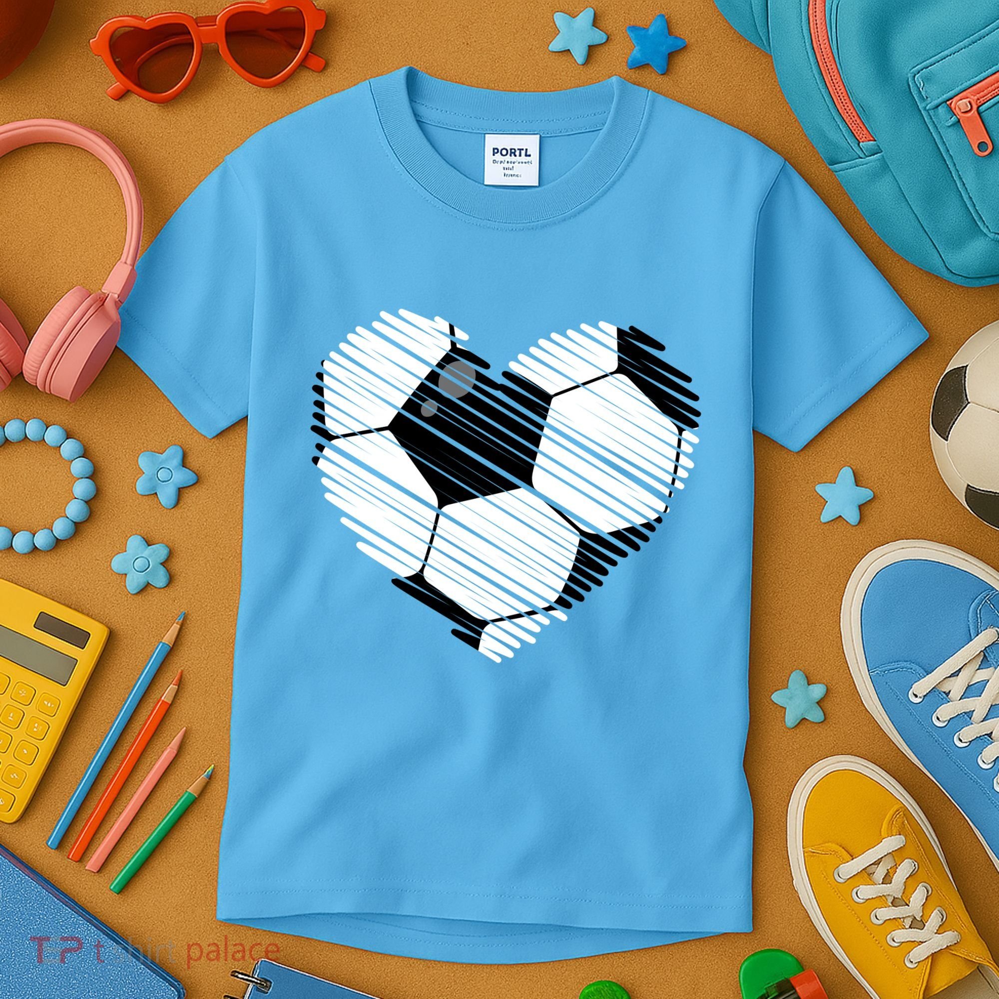 Distressed Soccer Heart Kids T-Shirt
