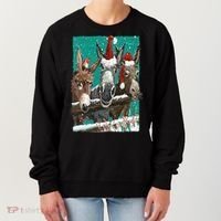 Donkey Santa Hat Donkey Lover Cute Donkey Christmas Women's Sweatshirt thumb 0