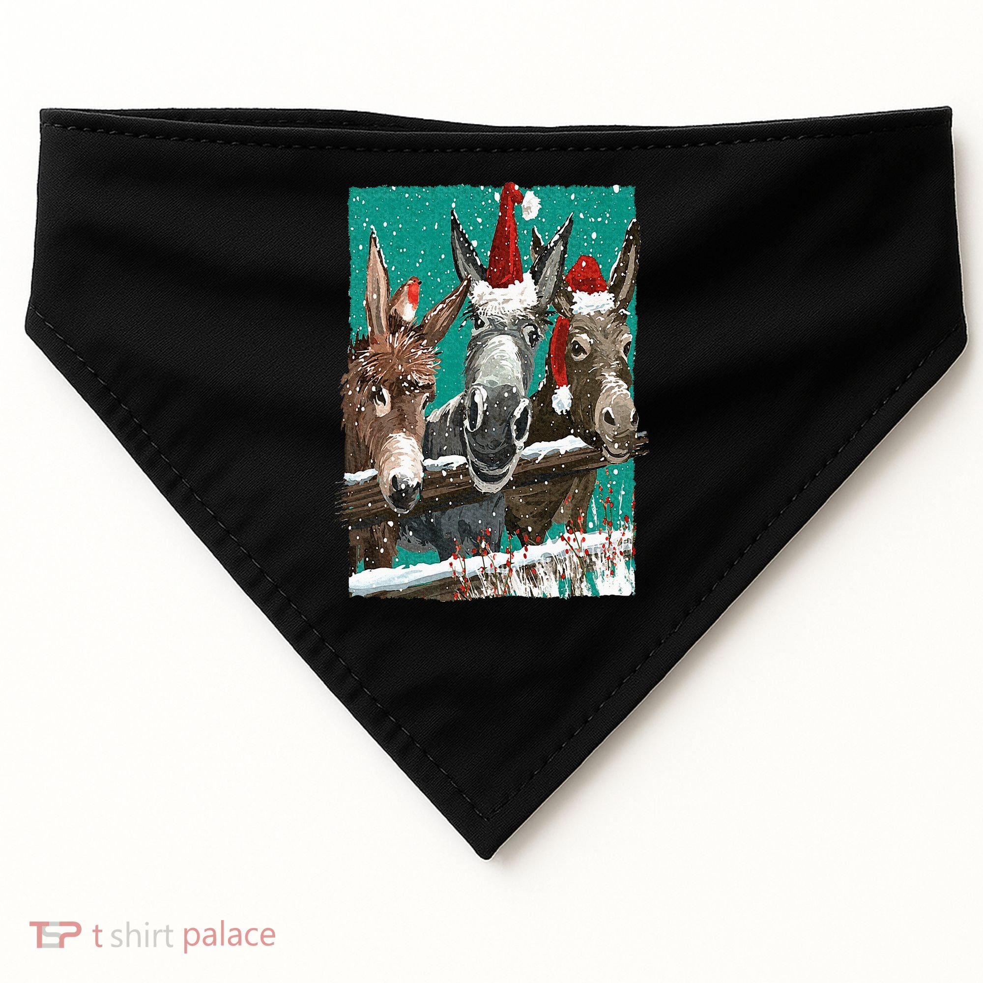 Donkey Santa Hat Donkey Lover Cute Donkey Christmas USA-Made Doggie Bandana