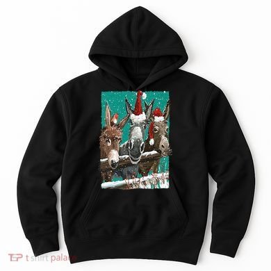 Donkey Santa Hat Donkey Lover Cute Donkey Christmas Hoodie