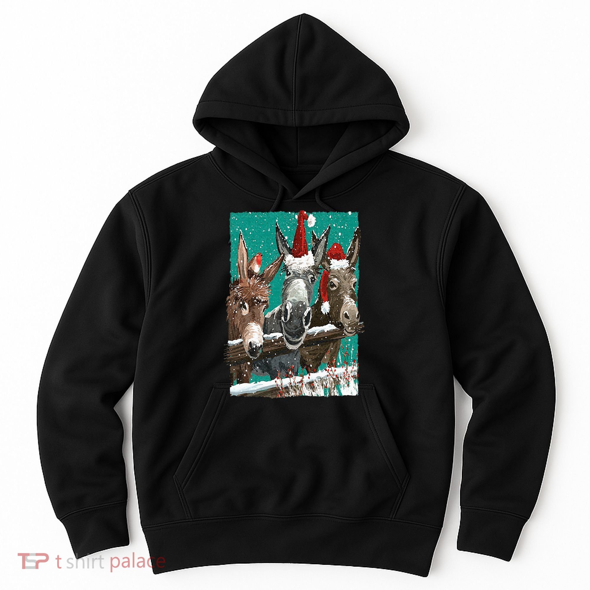 Donkey Santa Hat Donkey Lover Cute Donkey Christmas Hoodie