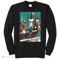Donkey Santa Hat Donkey Lover Cute Donkey Christmas Sweatshirt thumb 0