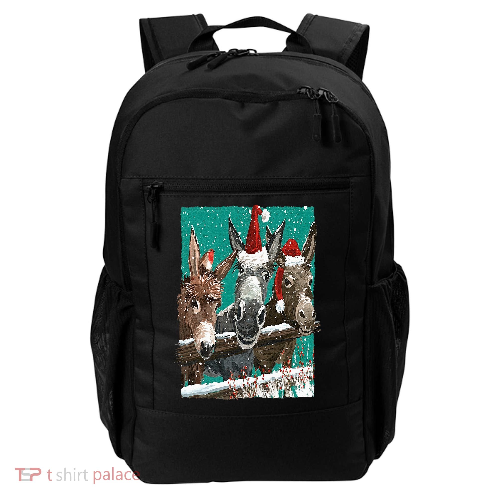 Donkey Santa Hat Donkey Lover Cute Donkey Christmas Backpack