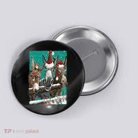 Donkey Santa Hat Donkey Lover Cute Donkey Christmas Button thumb 0