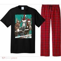 Donkey Santa Hat Donkey Lover Cute Donkey Christmas Pajama Set thumb 0