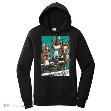 Donkey Santa Hat Donkey Lover Cute Donkey Christmas Women's Hoodie