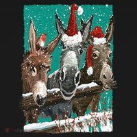 Donkey Santa Hat Donkey Lover Cute Donkey Christmas Women's Hoodie thumb 2