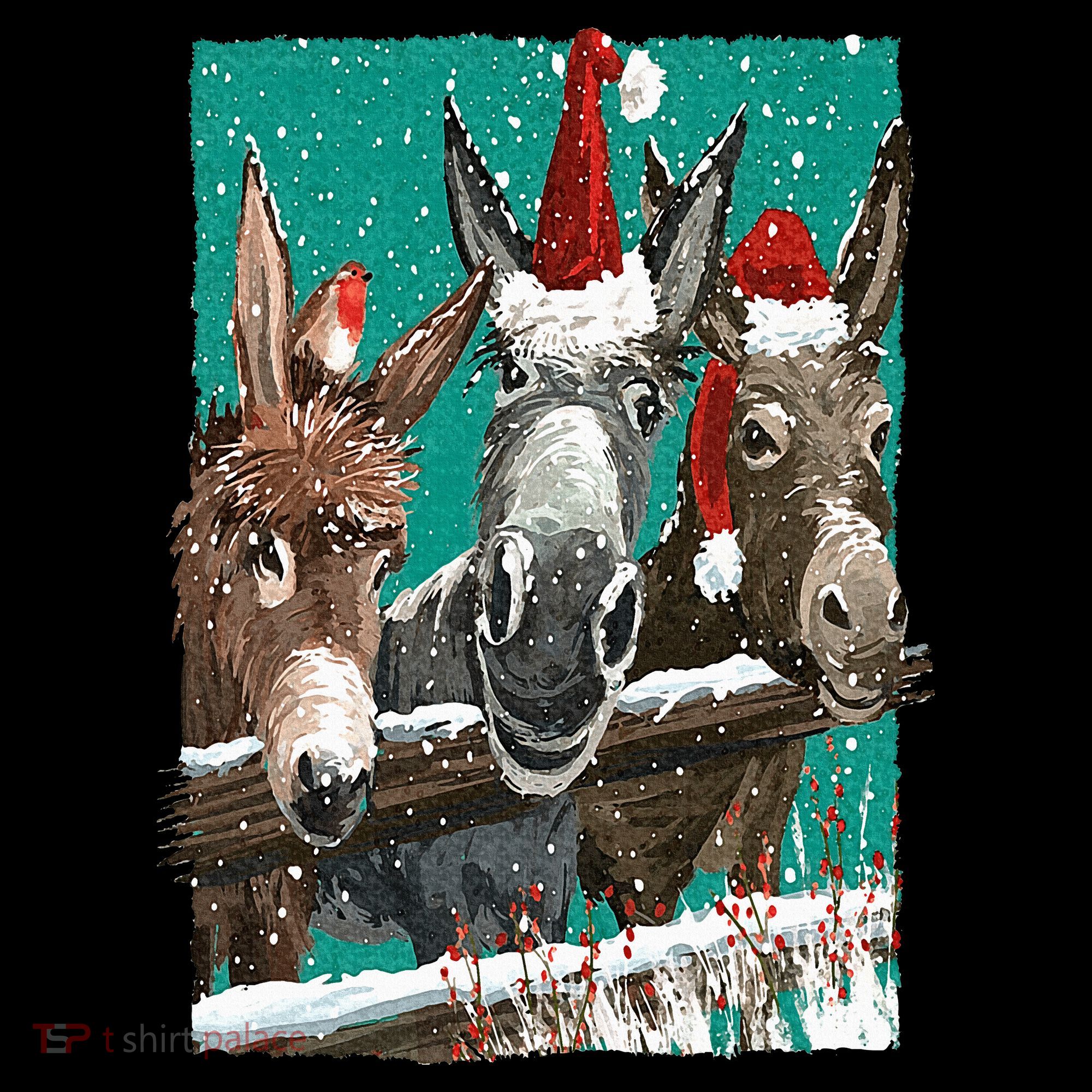 Donkey Santa Hat Donkey Lover Cute Donkey Christmas Women's Hoodie