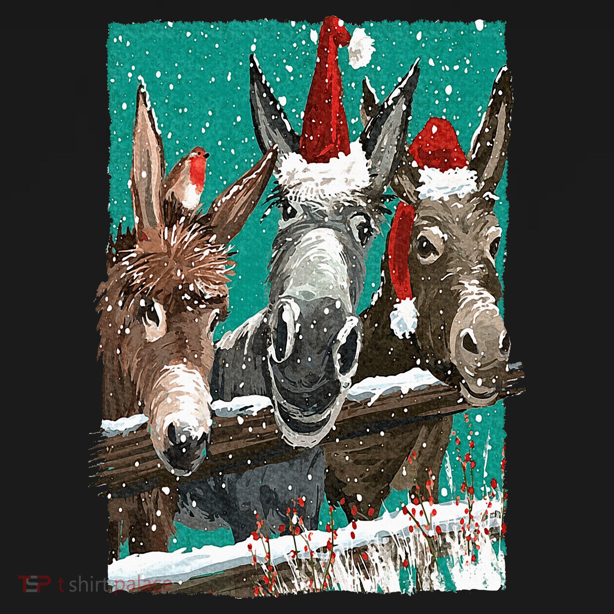 Donkey Santa Hat Donkey Lover Cute Donkey Christmas Women's Tank Top