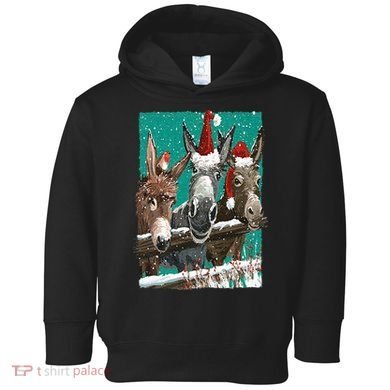 Donkey Santa Hat Donkey Lover Cute Donkey Christmas Toddler Hoodie