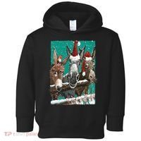 Donkey Santa Hat Donkey Lover Cute Donkey Christmas Toddler Hoodie thumb 0