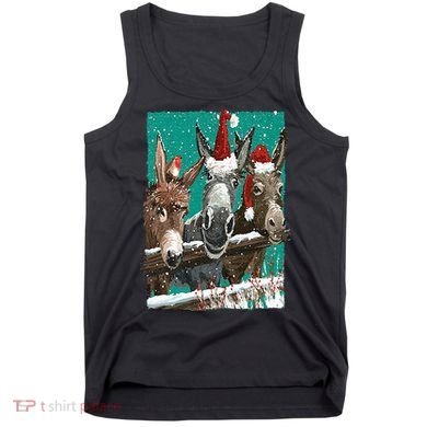 Donkey Santa Hat Donkey Lover Cute Donkey Christmas Tank Top