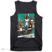 Donkey Santa Hat Donkey Lover Cute Donkey Christmas Tank Top thumb 0