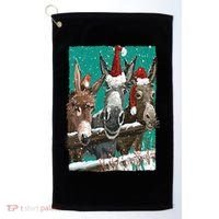 Donkey Santa Hat Donkey Lover Cute Donkey Christmas Golf Towel thumb 0